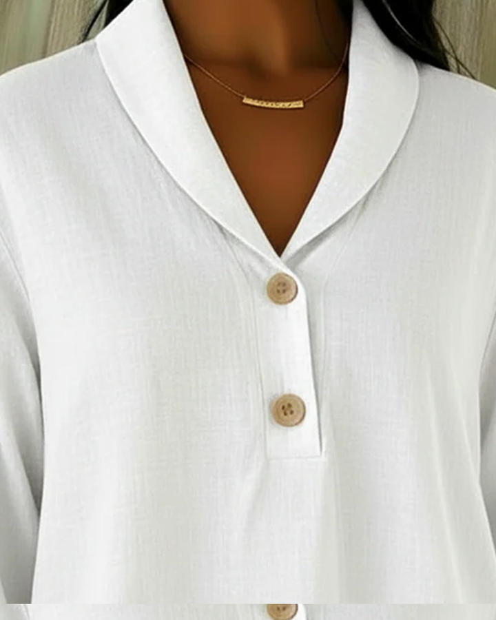 Noa – Blouse with Button Closure and V-Neck