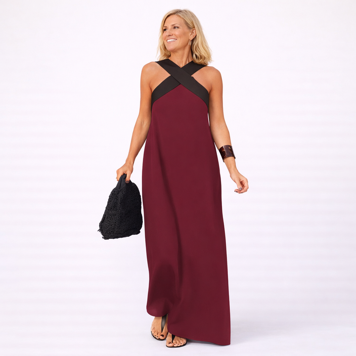 DELPHINE | DRESS WITH CROSSED CUT