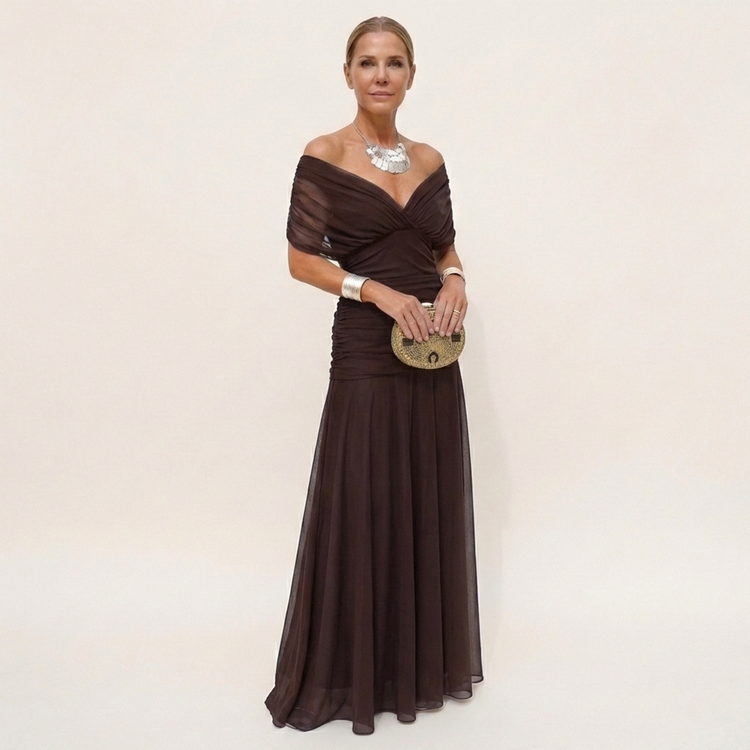 Isabella | Long Floral Dress with V-Neck