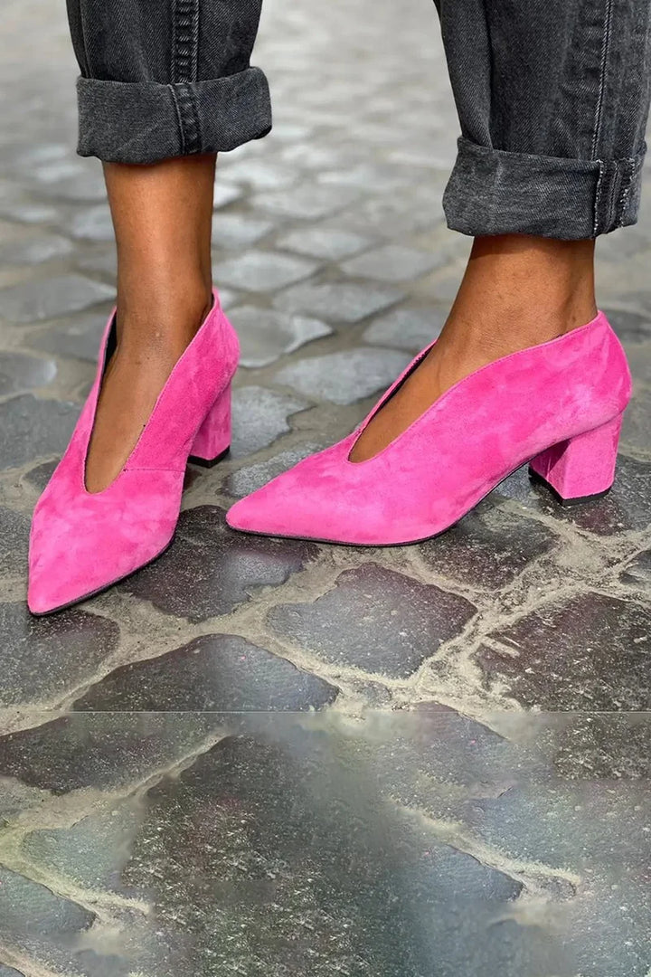 REBECCA | POINTED BLOCK HEEL PUMPS