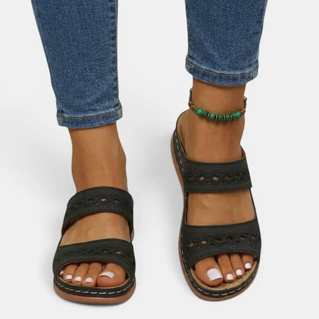 Women's Orthopedic Leather Sandals | Stylish Comfortable Summer Footwear