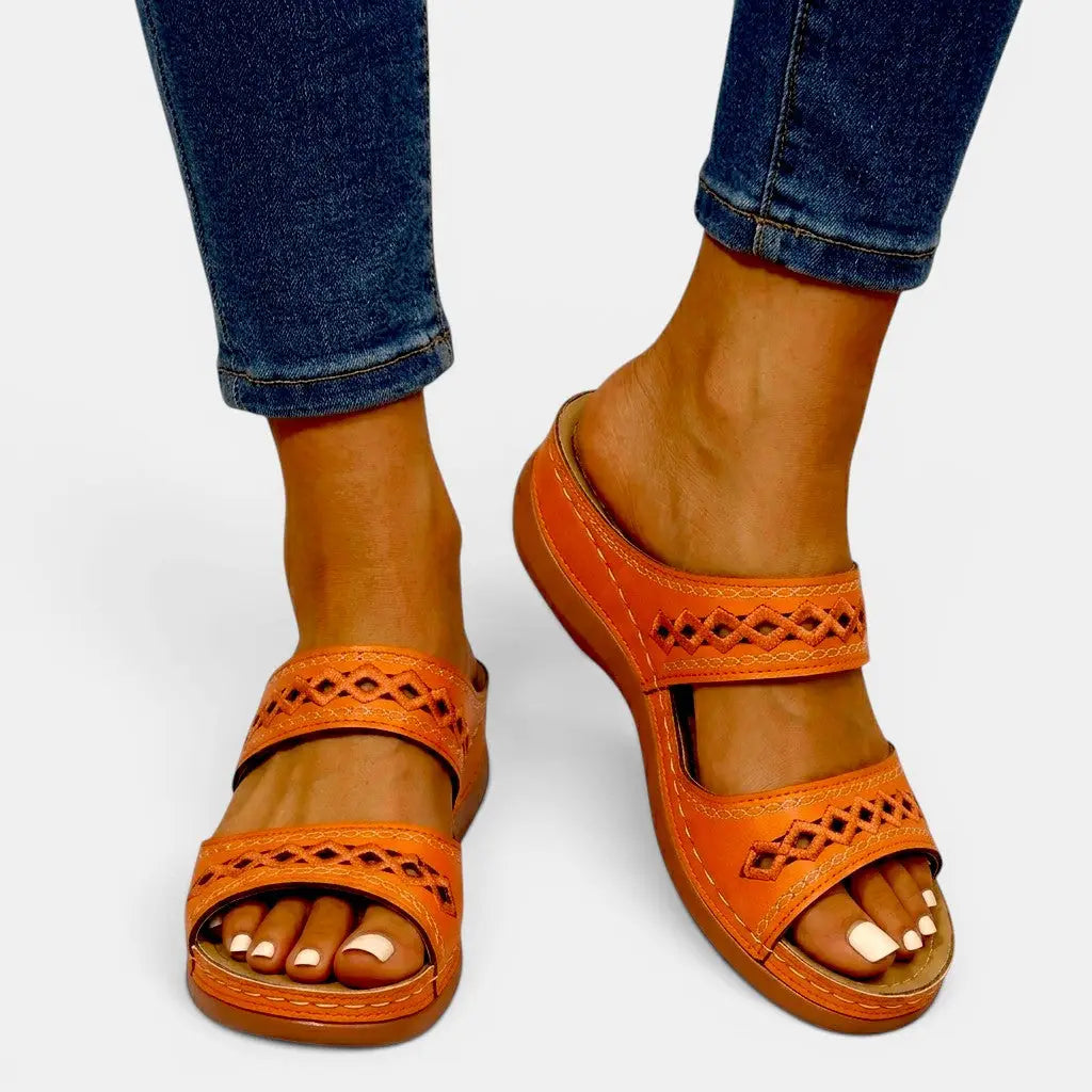 Women's Orthopedic Leather Sandals | Stylish Comfortable Summer Footwear