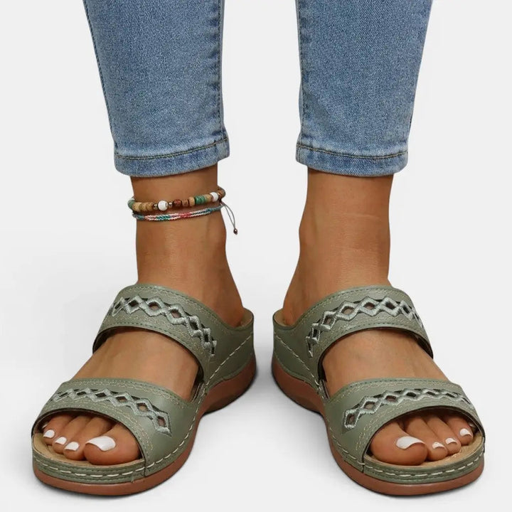 Women's Orthopedic Leather Sandals | Stylish Comfortable Summer Footwear