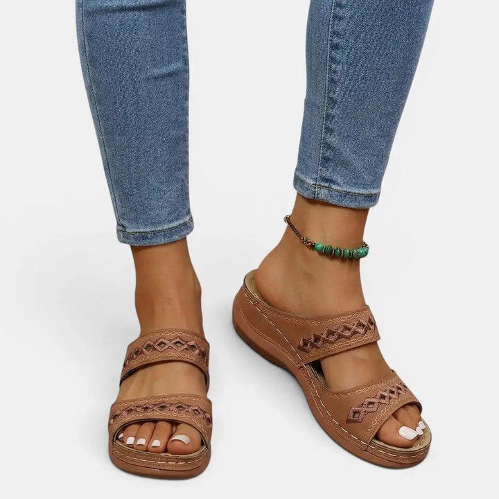 Women's Orthopedic Leather Sandals | Stylish Comfortable Summer Footwear